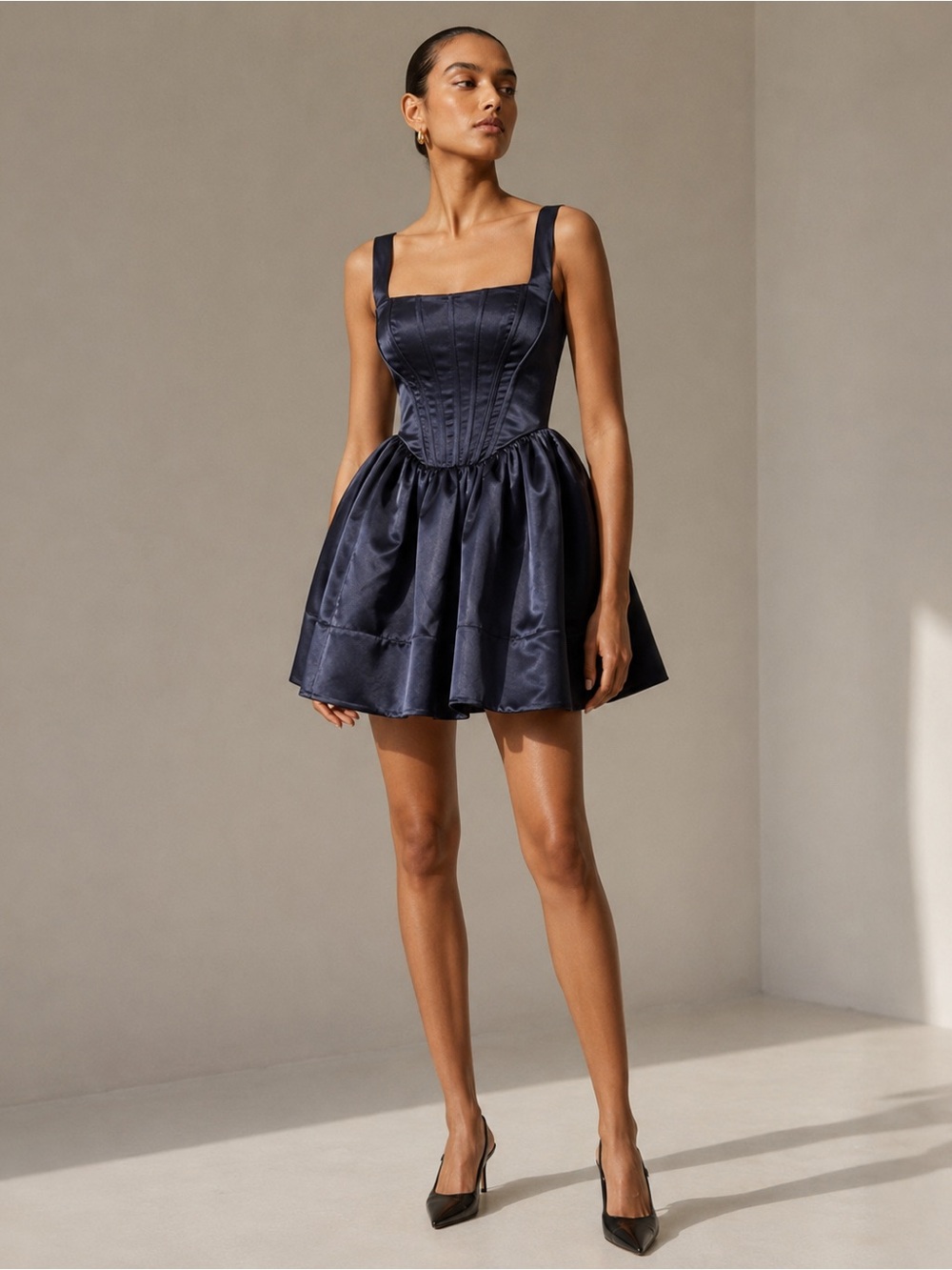 NWT STAUD Landscape Mini Dress Black Size 8